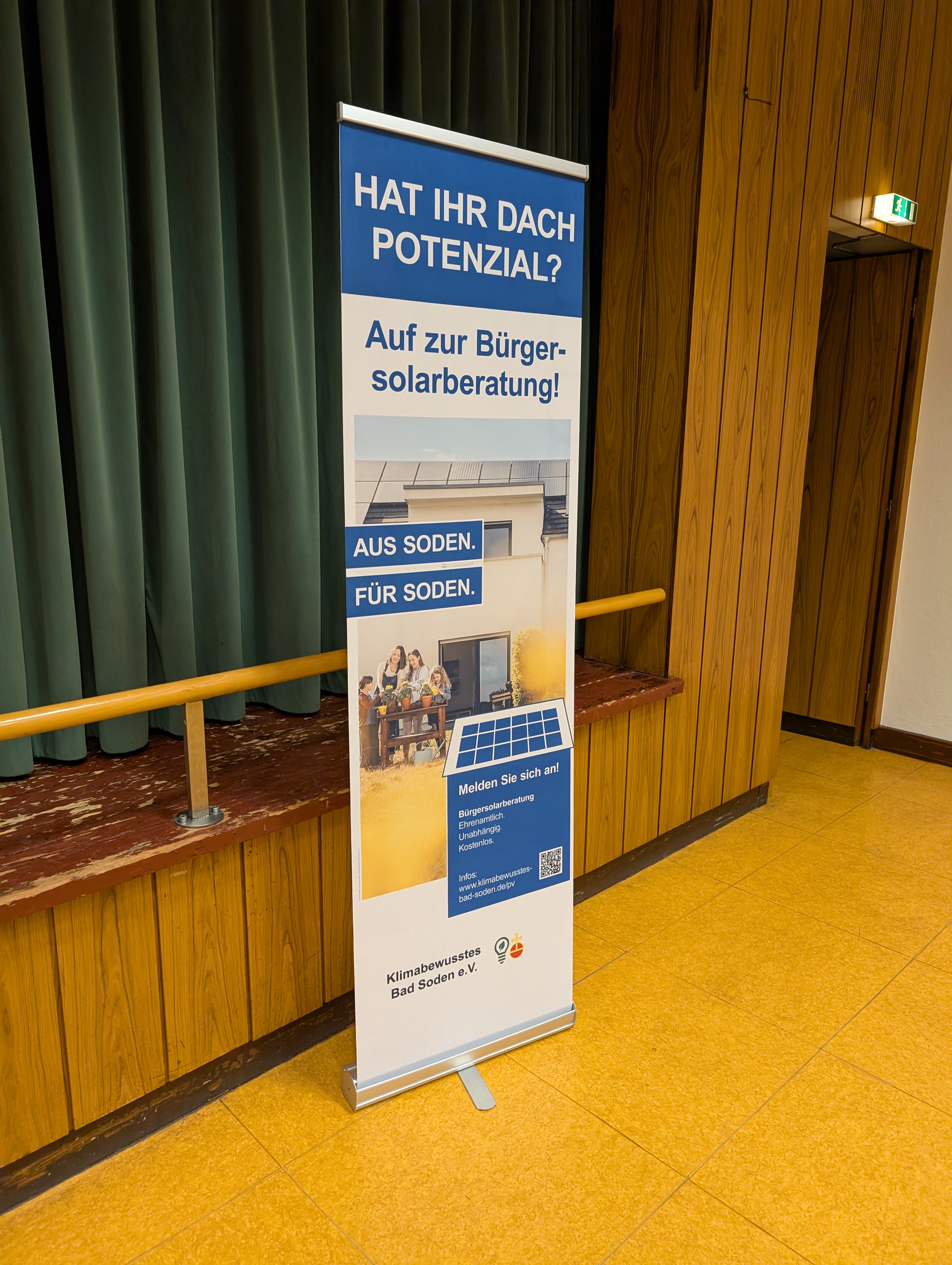 Banner des Vereins Klimabewusstes Bad Soden e.V. bei der Bürgersolarberatung